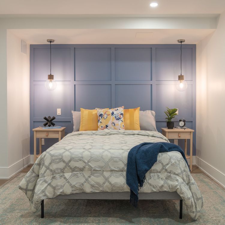 Home office renovation with built-in shelving