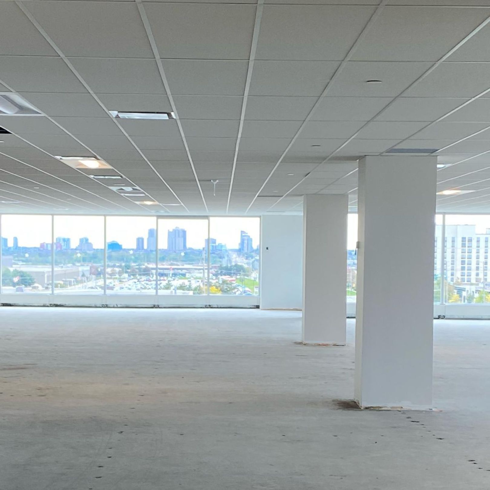 Conference room with upgraded lighting and AV systems in Simcoe County office