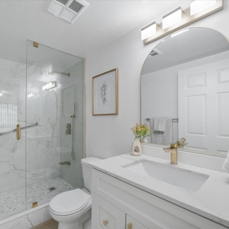 Renovated entrance and staircase with wood accents in Midland